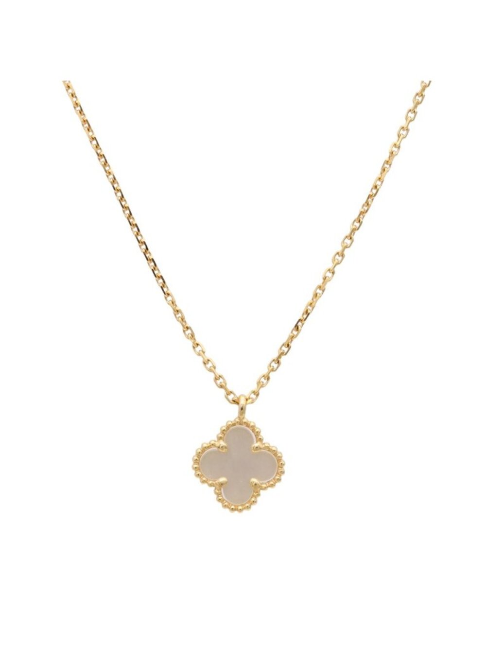 Van Cleef & Arpels Sweet Alhambra Pendant 18k Yellow Gold Mother Necklace